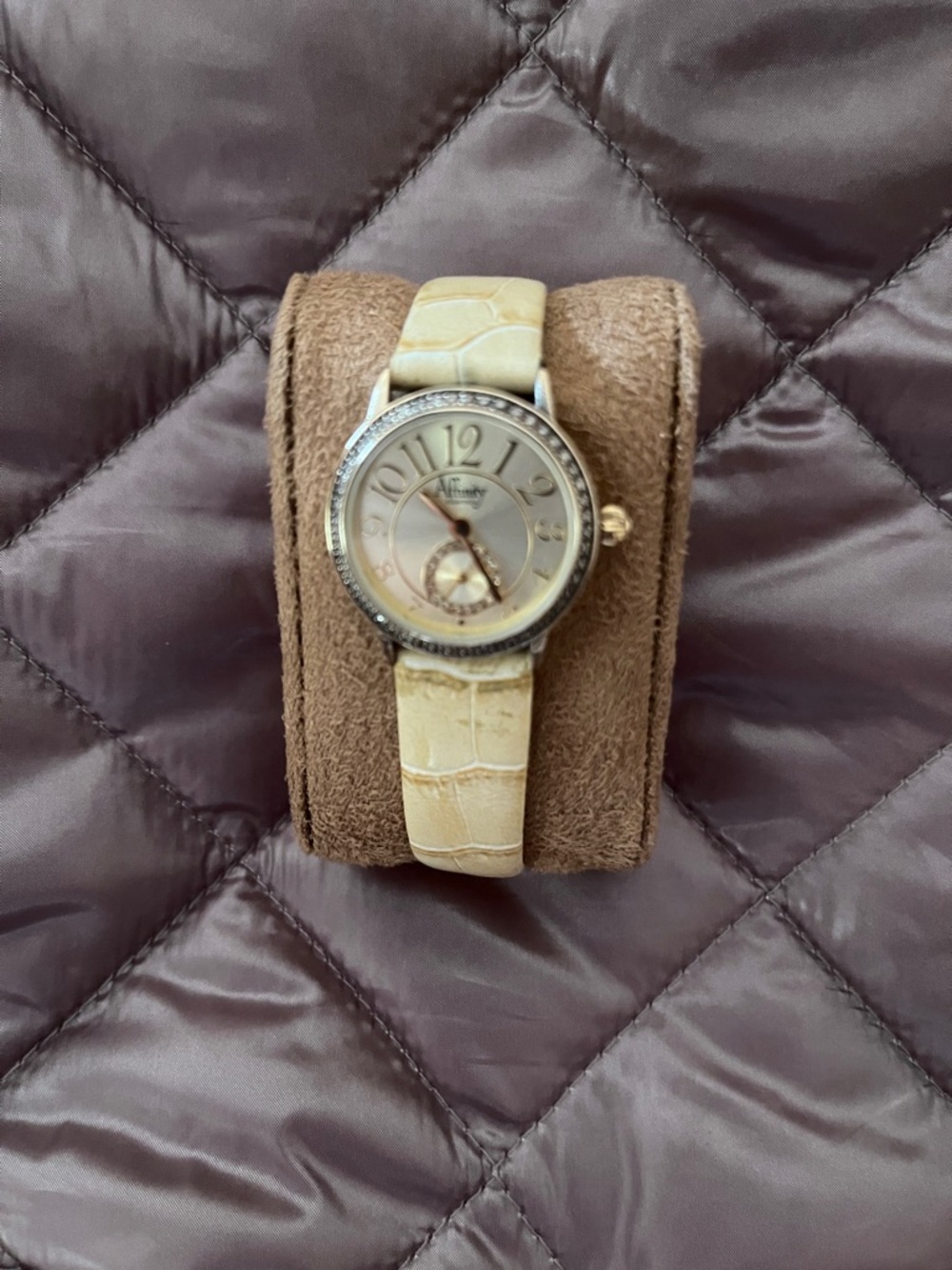 Affinity Diamonds Ladies Watch Vermeil Gold Sterling Silver 26mm Diamond Bezel